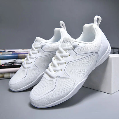 White Cheerleading Shoes Lightweight Competition Sneakers Athletic Training Shoes Tennis Sneakers for Competition Training