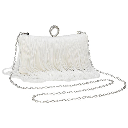 2025 Fashion Luxury Long Tassel Handmade Evening Banquet Bag Women Handbag Wedding Party Clutch Purse Shoulder Crossbody Purse