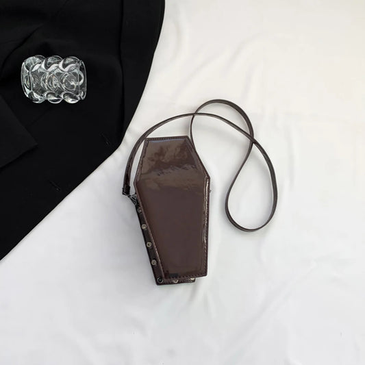 Women Coffin Satchel Purse Cartoon Gothic Crossbody Bag Strap Adjustable Gothic Coin Purse Spider Coffin Bag Halloween Candy Bag