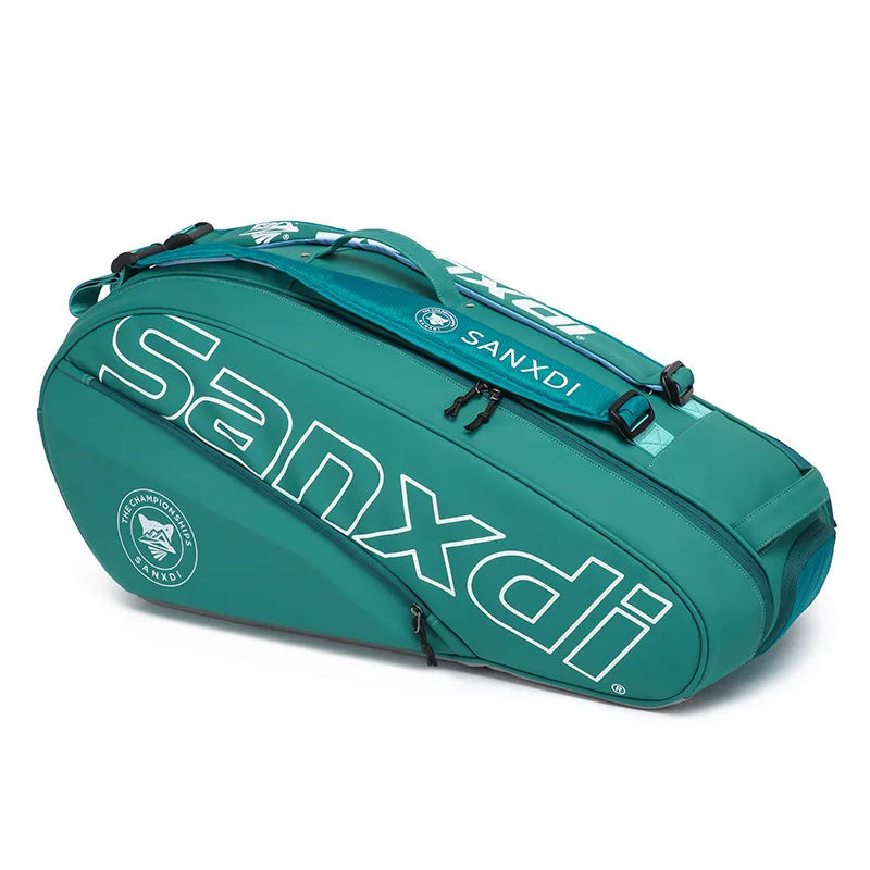 SANXDI Tennis Bag Professional Large Capacity 6-pack Double Shoulder Single Shoulder Men's and Women's Badminton Paddle Bag