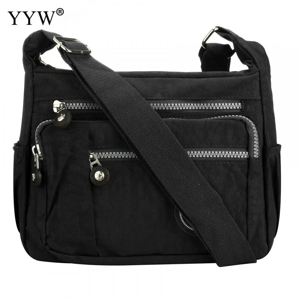 Womens Multi Pocket Casual Crossbody Bag Travel Bag Messenger Handbag For Shopping Hiking Daily Use Nylon Shoulder Bags Pouch