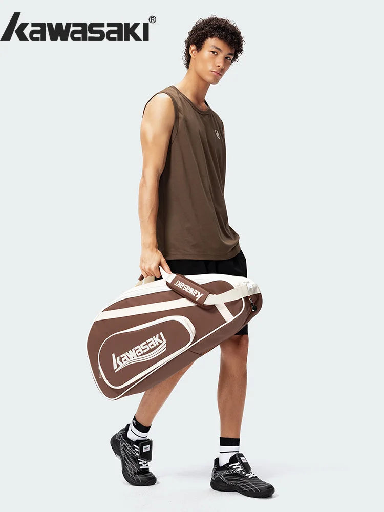 Kawasaki Six-Pack Large Capacity Badminton Bag 2025 Brand New Waterproof Portable raqueteira tennis Bag For Men Women K1G00-C861