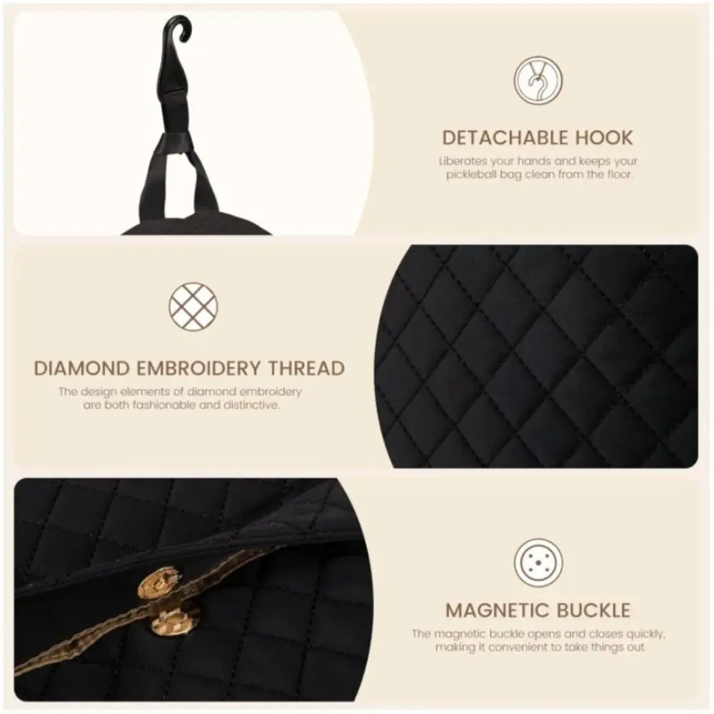 Large Capacity Tennis Crossbody Backpack Waterproof Adjustable Strap Lightweight Sling Bag Multipurpose Organizer