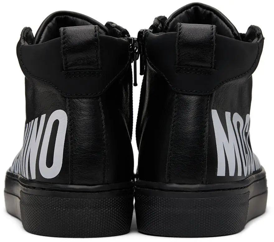 Moschino | Kids Black Leather High Sneakers