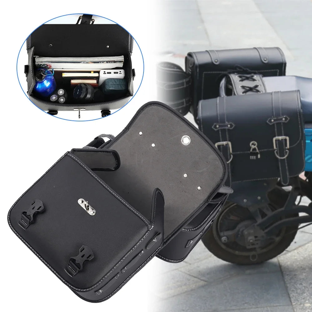 2pcs Motorbike Side Storage Tool Bags For Harley Sportster XL 883 1200 Honda/Yamaha/Suzuki Motorcycle SaddleBag