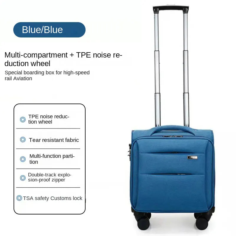 12 20-inch Mini Carry-on Cabin Suitcase Business Travel Luggage Oxford Cloth Trolley Case Small Size 14 16 18 Inch