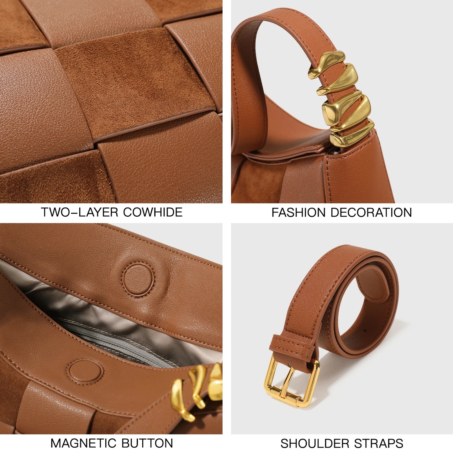 ITAMOOD Shoulder Bag for Women Elegant and Trendy Genuine Leather Handbag Large Capacity Lady Purse Vintage Valentine's Day Gift