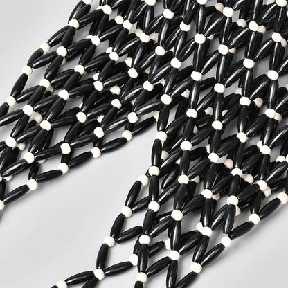 Women Beaded Bag Hollow-out Wooden Bead Tote Bucket Fashion Shoulder Bag Female Beach Handbag Storage Bag for Travels Shopping