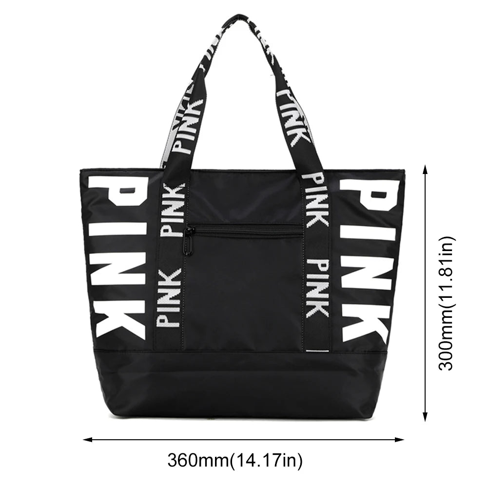 Women Weekender Bag Large Capacity Overnight Luggage Bag Zipper Closure Handbag Storage Bag Lightweight for Travel Shopping