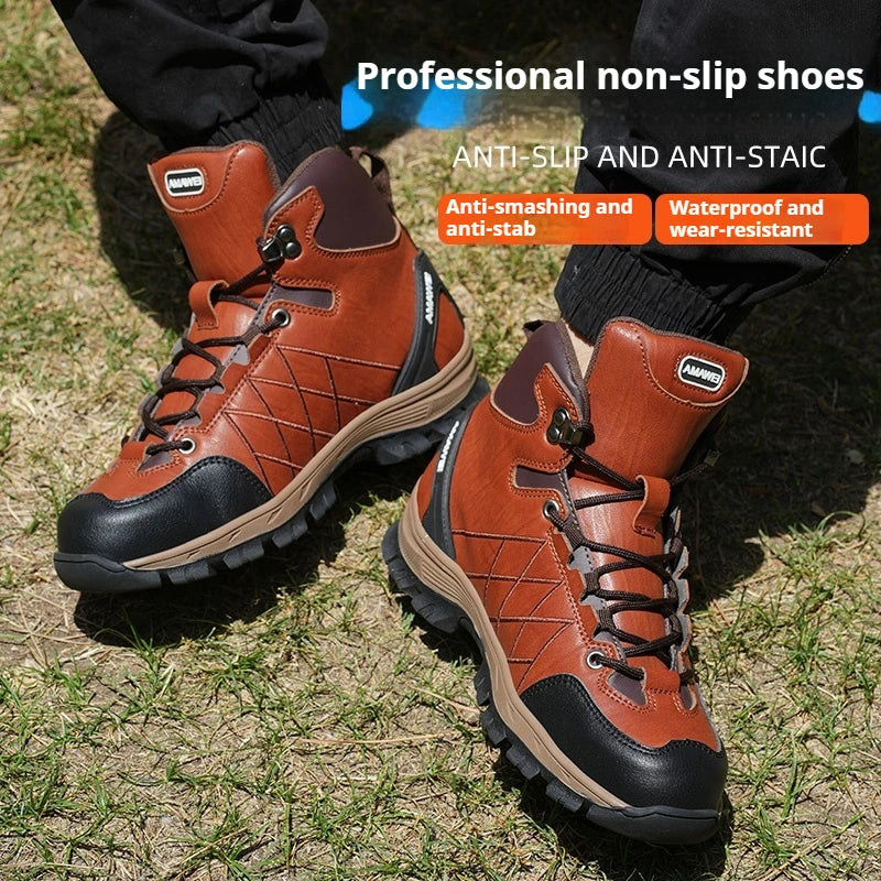 Safety Shoes Men Work Sneakers Indestructible Shoes Puncture-Proof Protective Shoes Work Boots Steel Toe Construction Work Shoe