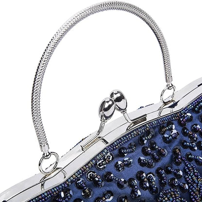 Fashion Retro Women Evening Bags Beaded Ladies Clutch Purse Shoulder Chain Wedding Party Women's Handbag Purses and Handbags