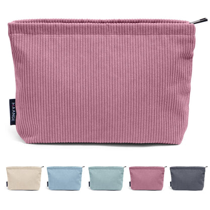 Corduroy Travel Cosmetic Bag Portable Makeup Storage Bag Purses Women Large Capacity Zipper Make Up Organizer Storage Clutch