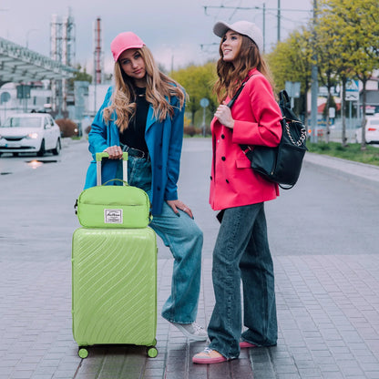 Luggage Sets 5 Piece, PP Hardshell Suitcase Sets with Bags, Carry on Checked Luggage with Spinner Wheels TSA Lock, Lig