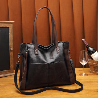 PU Leather, Large Capacity Tote Bag, Soft Leather Feel, Fashionable Shoulder Bag, Women's Crossbody Bag, Ideal for Daily Use