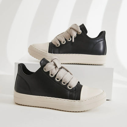 Men's Coarse Shoelaces, Low Cut Flat Bottom Casual Shoes, Minimalist College Style Sports Shoes