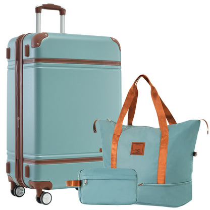 Hardshell Luggage Sets with Bags Lightweight Suitcase Double Spinner Wheels with TSA Lock ,Single Vintage Luggage 28 IN