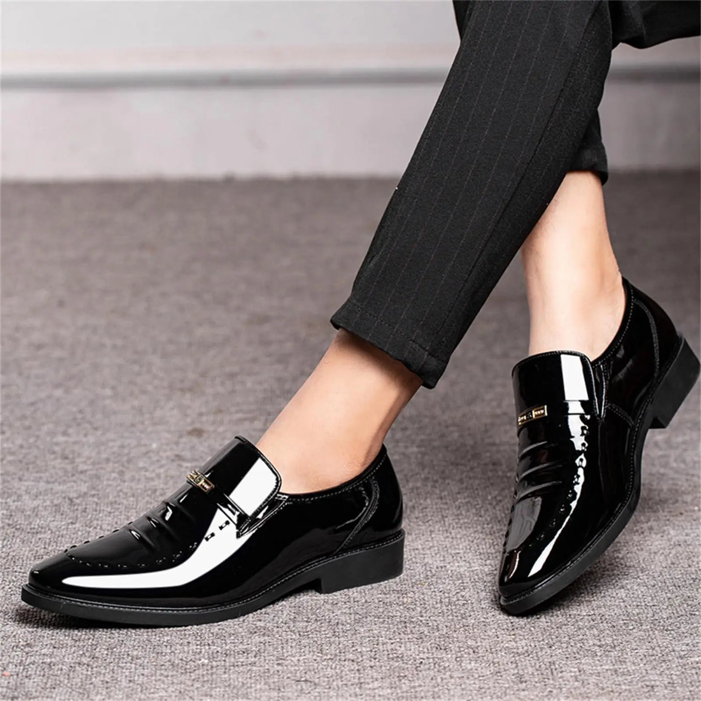 Men's Dress Loafers Slip On Casual Driving Loafer Dress Shoes High Gloss Casual Boat Shoes Formal Father's Day Gift