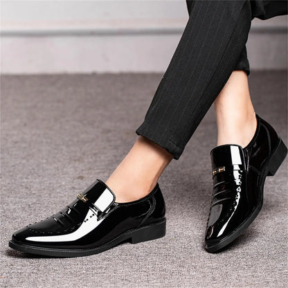 Men's Dress Loafers Slip On Casual Driving Loafer Dress Shoes High Gloss Casual Boat Shoes Formal Father's Day Gift