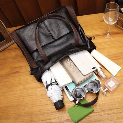 PU Leather, Large Capacity Tote Bag, Soft Leather Feel, Fashionable Shoulder Bag, Women's Crossbody Bag, Ideal for Daily Use