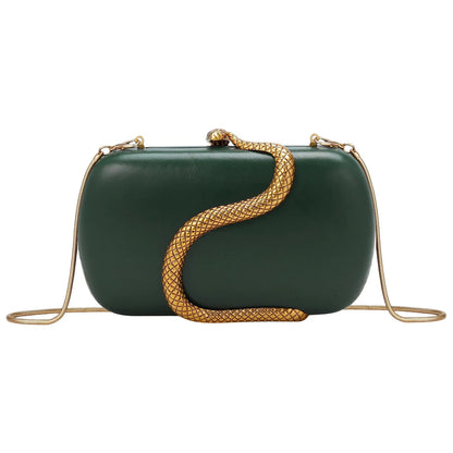 Metal Snake Party Bags For Women Highclass Smooth Designer Evening Bags Purses Clutch Party Chain Shoulder Handbags Bolsos