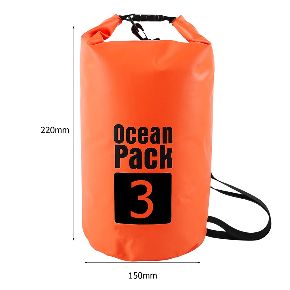 15-2L Swimming Waterproof Dry Bag Outdoor Floating Trekking Beach Backpack PVC Thickened Double-Layer Fabric IPX6 Waterproof Bag
