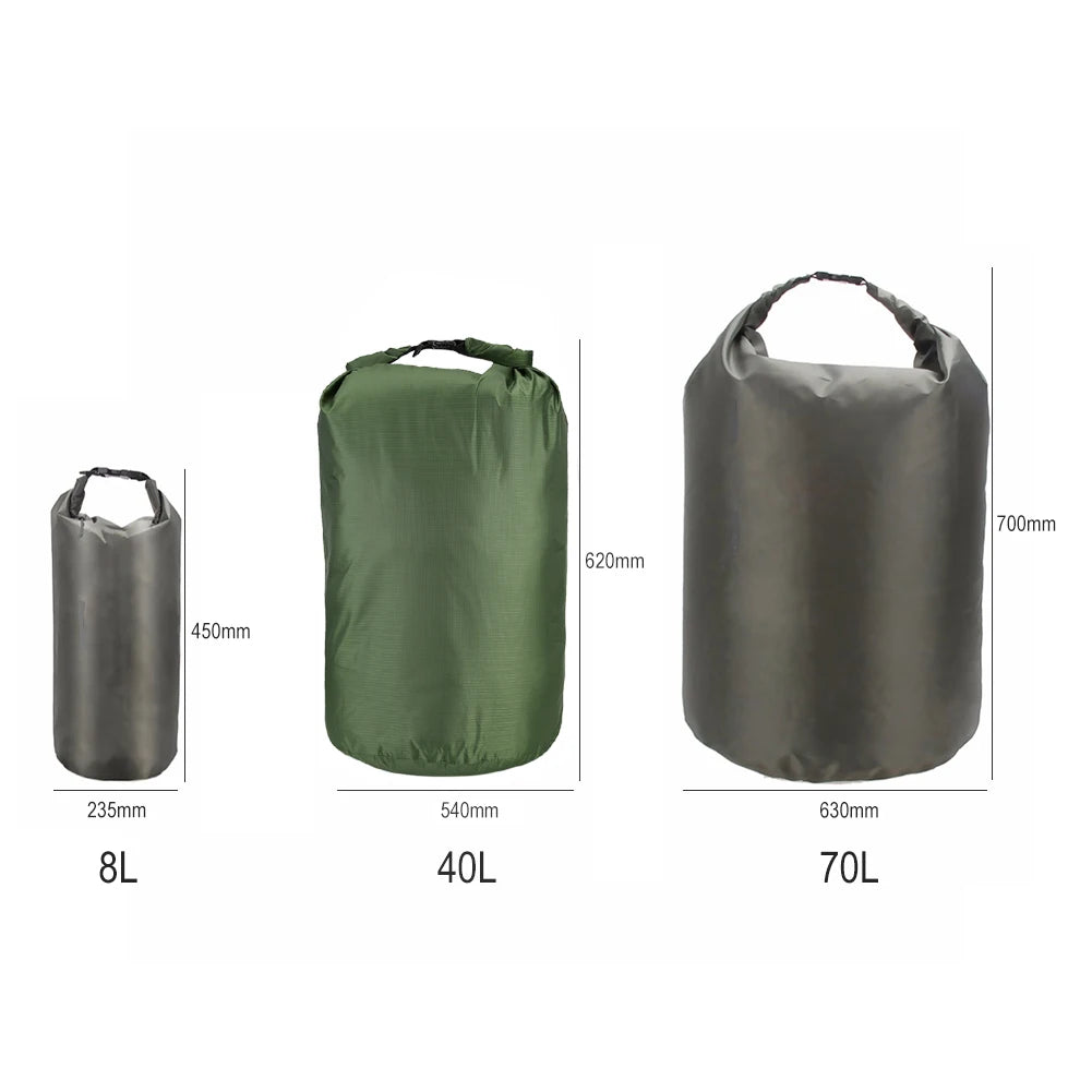 8/40/70L Waterproof Dry Bag Multifunction Water Resistance Backpack Portable Roll Top Sack for Camping Hiking Swimming