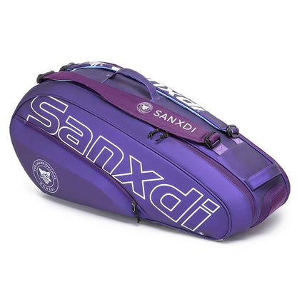 SANXDI Tennis Bag Professional Large Capacity 6-pack Double Shoulder Single Shoulder Men's and Women's Badminton Paddle Bag