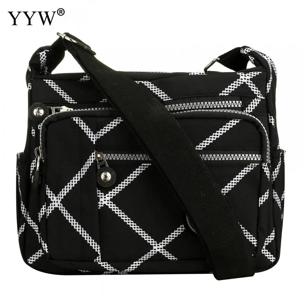 Womens Multi Pocket Casual Crossbody Bag Travel Bag Messenger Handbag For Shopping Hiking Daily Use Nylon Shoulder Bags Pouch