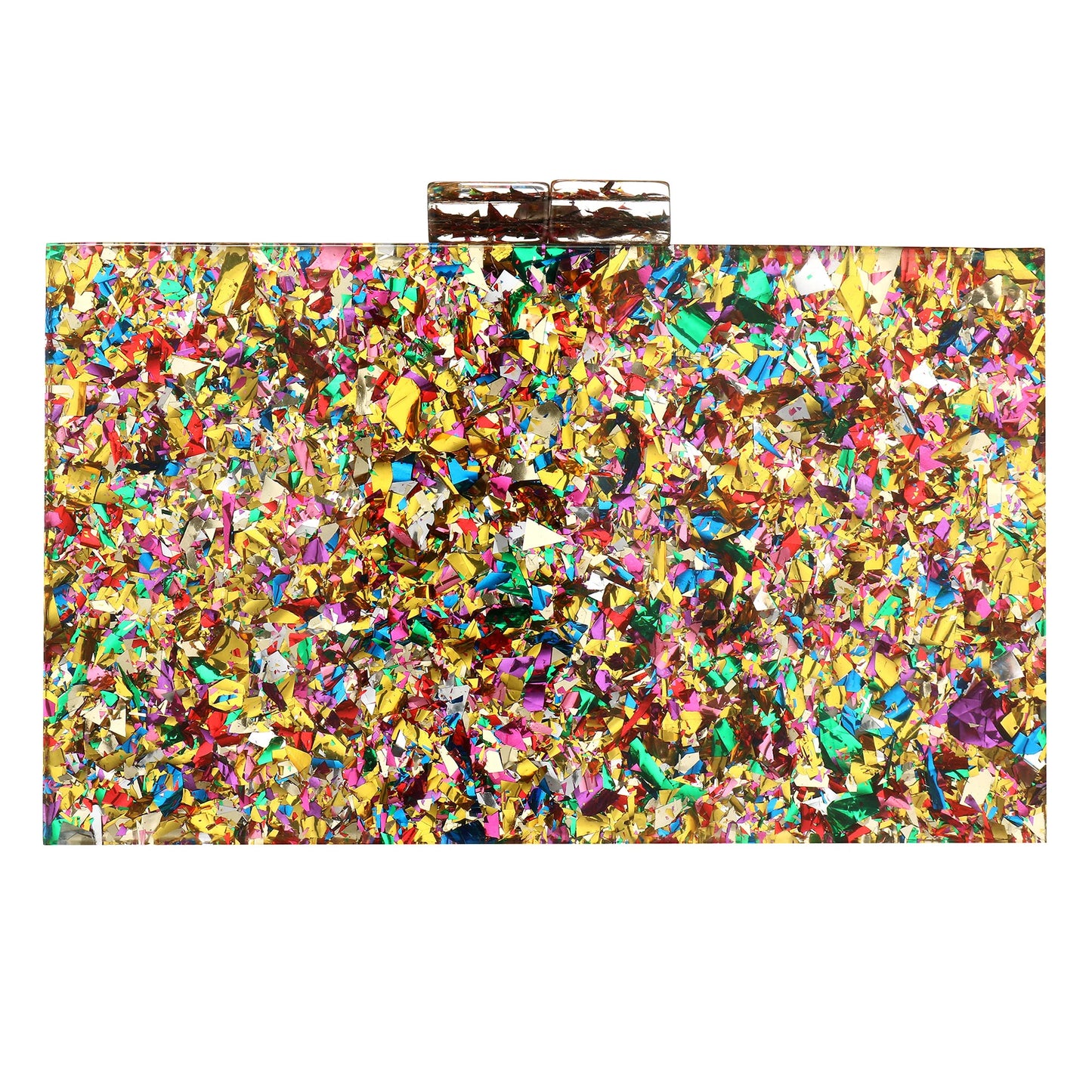 Acrylic Purses Handbags for Women Trend Designer Multicolor Perspex Geometric Patterns Box Clutch Banquet Evening Crossbody Bags