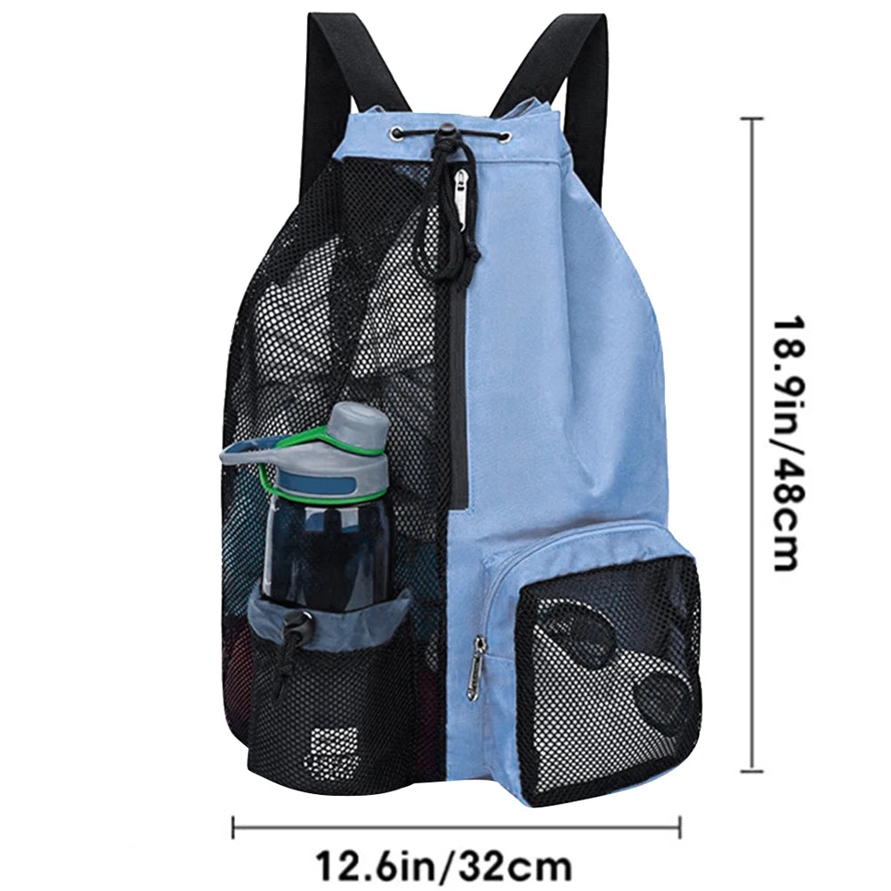 Mesh Drawstring Backpack Drawstring Gym Bag Lightweight Swim Backpack Waterproof Adjustable Strap for School Beach Holidays