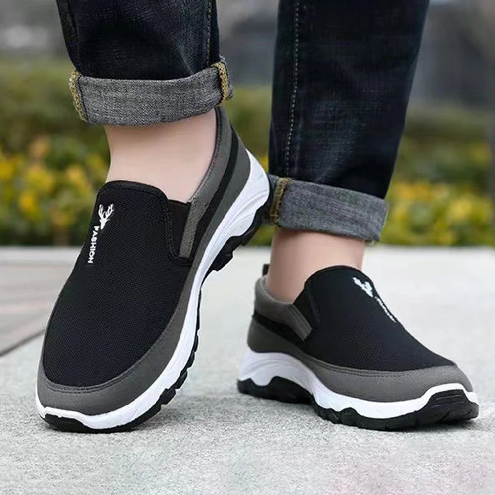 Men Penny Boat Shoes Sports Shoes Breathable Orthopedic Travel Plimsolls Flat Slip On for Outdoor Activity Hiking Walking