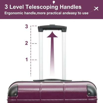 Luggage Sets ABS+PC Hardshell 4pcs Luggage Hardside Lightweight Durable Suitcase sets Spinner Wheels Suitcase with TSA Lock 12