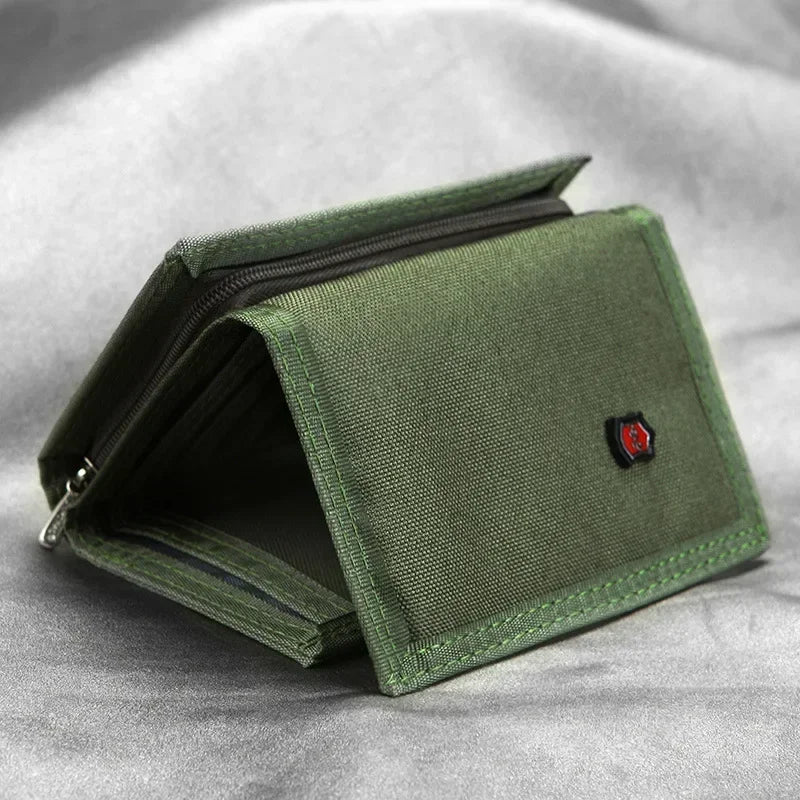 Men'S 5 Colors Coin Purse Canvas Wallet Solid Color Fashion Slim Multifunctional Classic Portable Card Holder