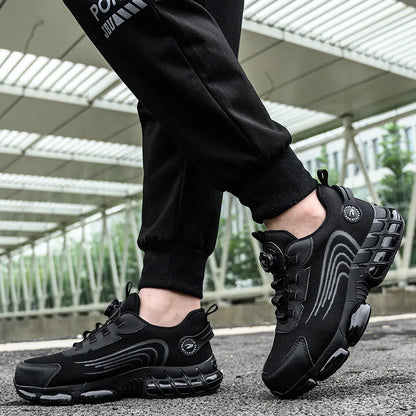 Rotating Button Safety Shoes Men Anti-smash Anti-puncture Work Shoes Fashion Men Safety Sport Shoes Security Protective Boots