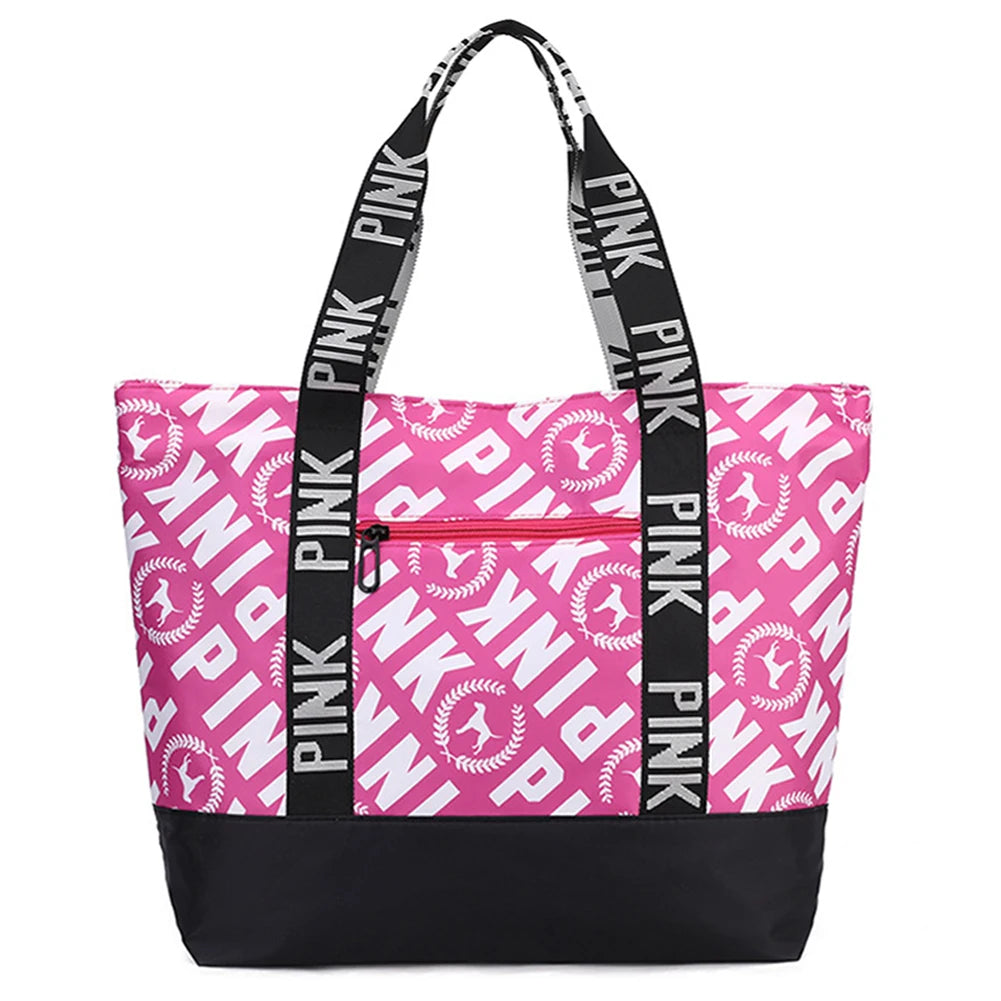 Women Weekender Bag Large Capacity Overnight Luggage Bag Zipper Closure Casual Shoulder Tote Lightweight for Travel Shopping