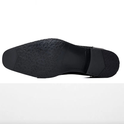 Men's Dress Shoes Classic Lace-up Formal Oxfords Modern Tuxedo Business Casual Scale Pattern Comfort Formal Shoes for Men