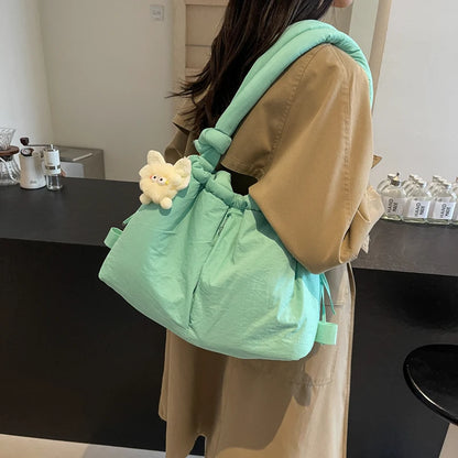 Puffer Tote Bag Lightweight Puffy Handbag Large Capacity Hobo Bag Pillow Shopper Bag for Women Work Shopping Travel