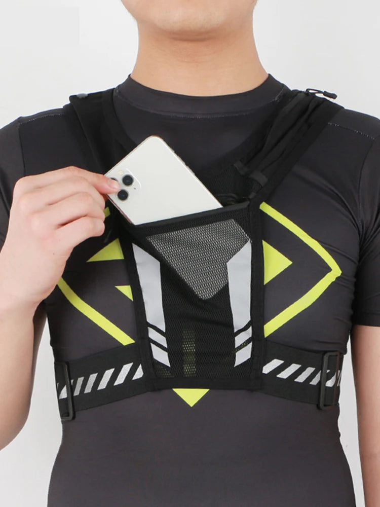 Reflective Hydration Backpack Mesh Breathable Sports Water Bag Lightweight Elastic Women Men Large Capacity for Jogging Fitness