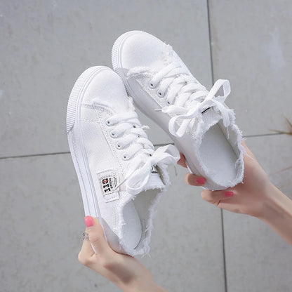 Women's lightweight and breathable solid color flat sports shoes, casual running and walking shoes