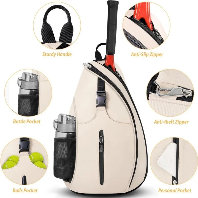 Oxford Tennis and Badminton Bag Outdoor Sports Training Shoulder Tennis Bag Pick Ball Paddle Backpack Crossbody Bags