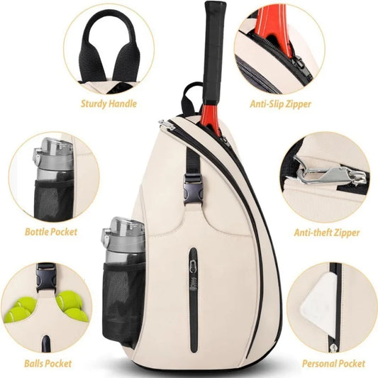 Oxford Tennis and Badminton Bag Outdoor Sports Training Shoulder Tennis Bag Pick Ball Paddle Backpack Crossbody Bags