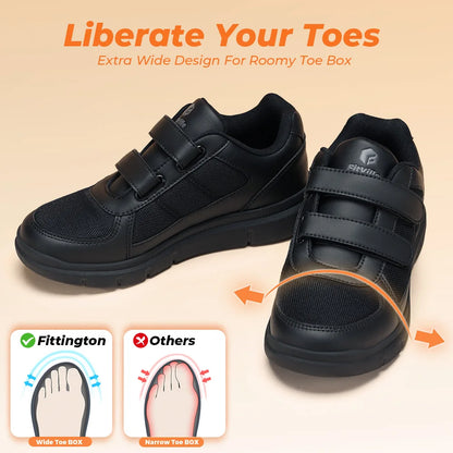 Extra Wide 4E Men'S Diabetic Shoes Senior Causal Shoe Relieve Neuropathy Suitable For Swollen Foot Pain With Arch Support