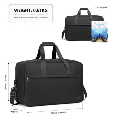 Kono 55x35x25 Carry On Luggage 48L Large Capacity Holdall Hand Luggage Unisex Sports Travel Duffels Bag