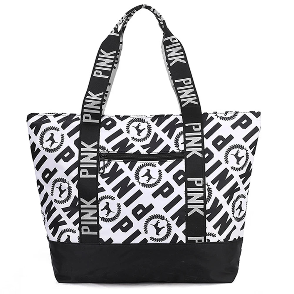 Women Weekender Bag Large Capacity Overnight Luggage Bag Zipper Closure Casual Shoulder Tote Lightweight for Travel Shopping