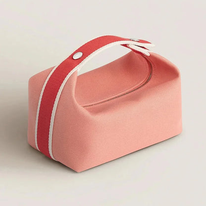 2024 New Large Capacity Canva Makeup Bag Soft Texture Fashionable Women's Shoulder Bag Color Blocking Handbag From China