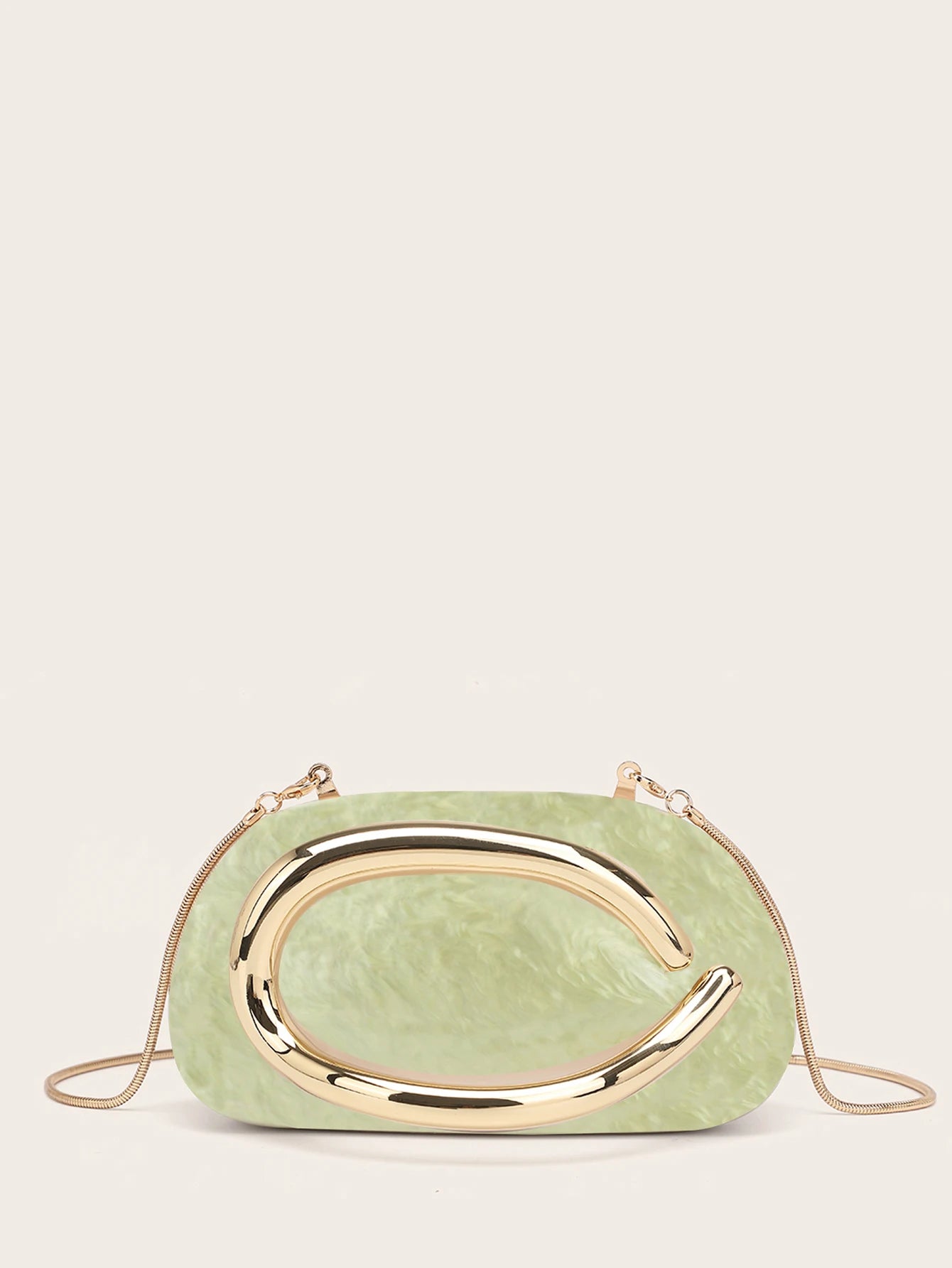 Fashion White Acrylic Clutch Bag Bride Metal Gold Women Luxury Evening Banquet Clutch Bag Shoulder Wedding Party Purse