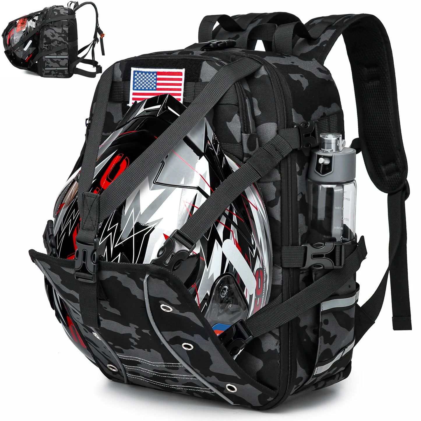 Motorcycle Helmet Backpack Large Capacity Waterproof Helmet Holder Cycling Riding Helmet Backpack Travel Bag  Motorbike Bag
