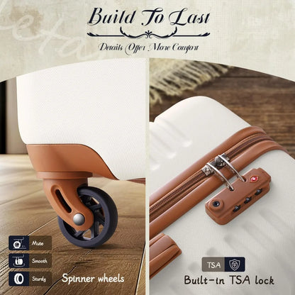 Coolife Suitcase Set 3 Piece Luggage Set Carry On Travel Luggage TSA Lock Spinner Wheels Hardshell Lightweight Luggage Set(Black