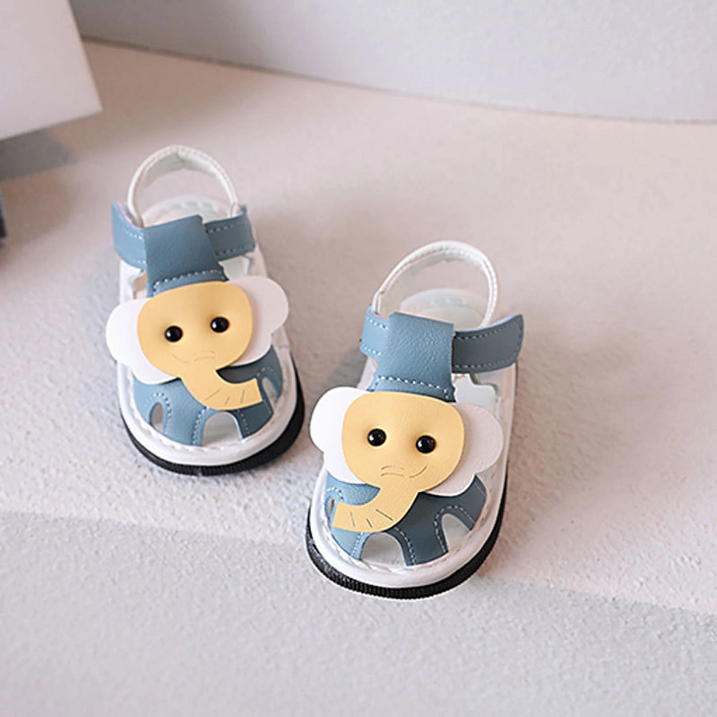 Toddler Boys Girls Cute Dinosaur Anti-Slip Sandals Summer Soft Sole Closed Toe Flats Walking Shoes for Baby Infant Kids