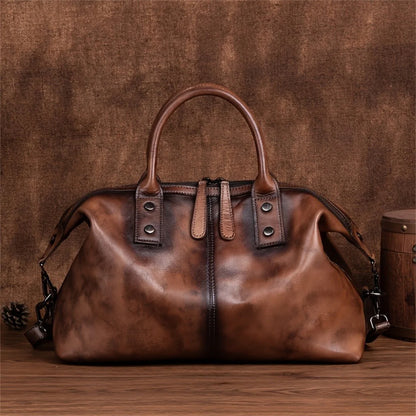 Luxurious Vintage Dumpling Shoulder Bag - Genuine Leather, Large Capacity, Top-Handle, Casual, Stylish, and Spacious Handbag